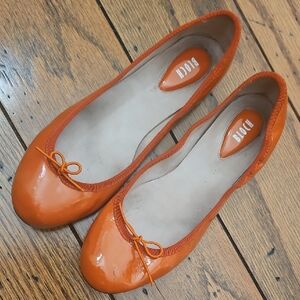 Bloch Orange Patent Leather Ballet Flats Size 37.5